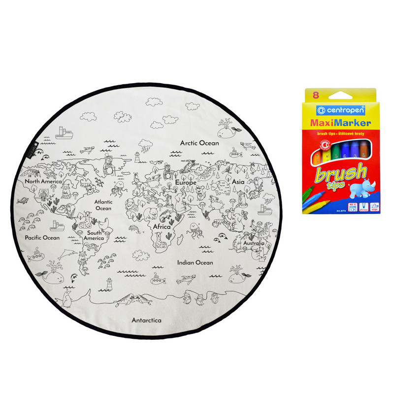 Kobercové omalovánky – Colouring world Kruh Ø 130 cm