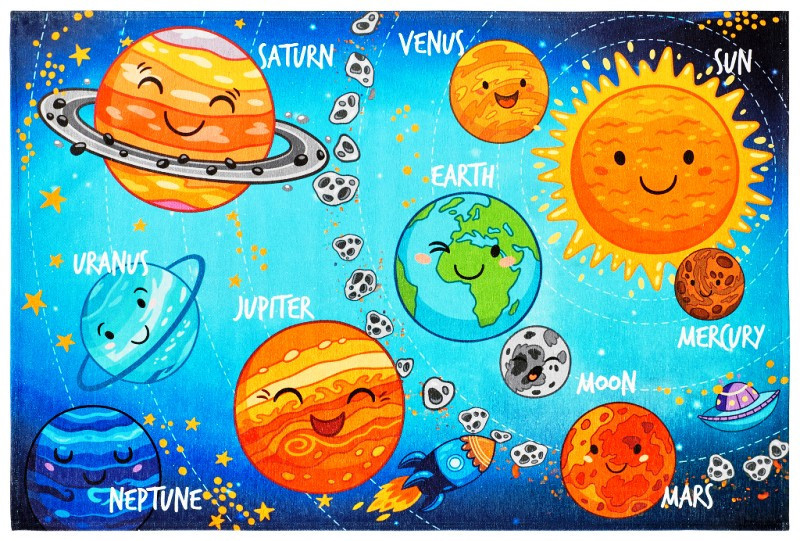 Dětský kusový koberec Torino kids 230 SOLAR SYSTEM 160x230 cm