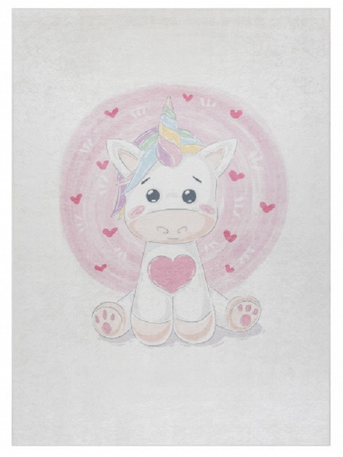 Dětský kusový koberec Bambino 1128 Unicorn cream 80x150 cm