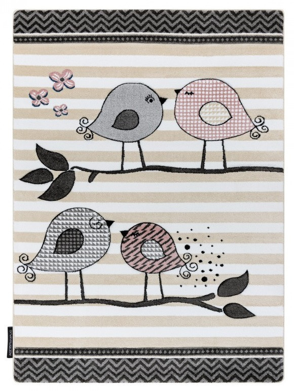 Dětský kusový koberec Petit Birds cream 160x220 cm