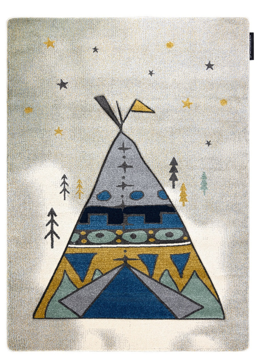 Dětský kusový koberec Petit Tipi grey 120x170 cm