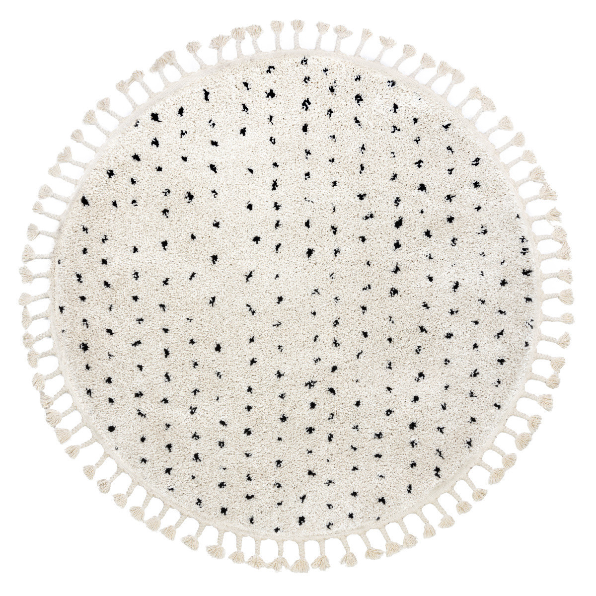 Kusový koberec Berber Syla B752 dots cream kruh Kruh Ø 120 cm