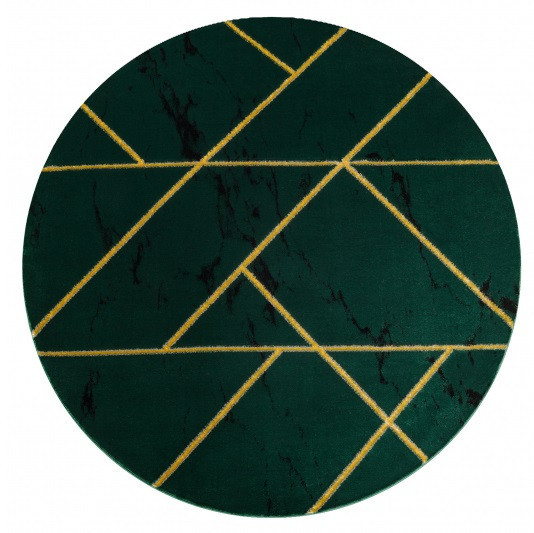 Kusový koberec Emerald geometric 1012 green and gold kruh Kruh Ø 200 cm