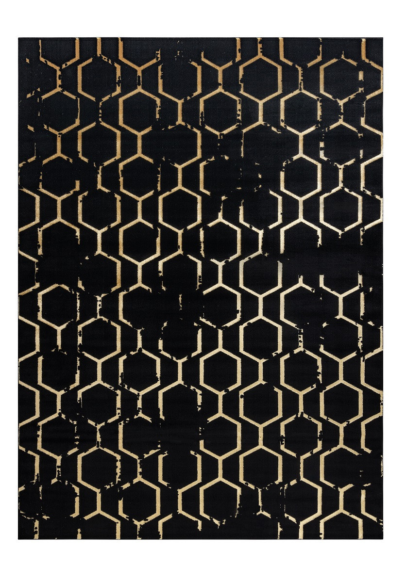 Kusový koberec Gloss BB407C C72 86 black/gold 120x170 cm