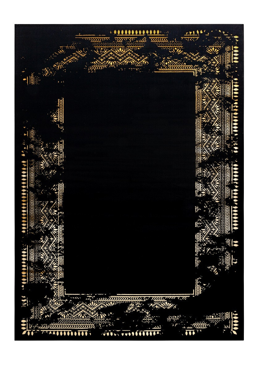 Kusový koberec Gloss 408C 86 glamour black/gold 120x170 cm