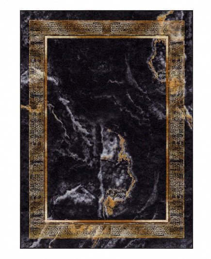 Kusový koberec Miro 51278.809 Marble black / gold 160x220 cm