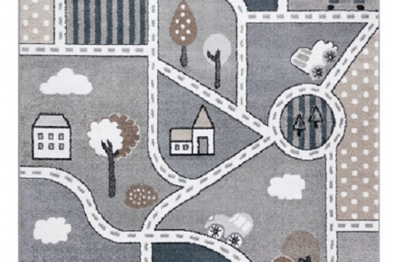 Dětský kusový koberec Fun Strade grey