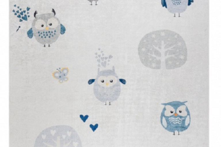 Dětský kusový koberec Bambino 1161 Owls grey