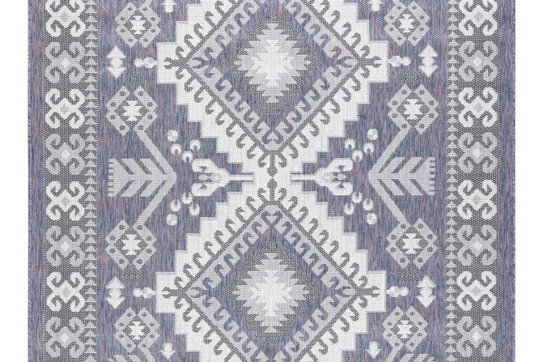 Kusový koberec Sion Sisal Aztec 3007 blue/pink/ecru – na ven i na doma