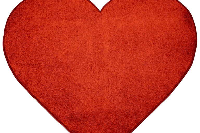 Kusový koberec De Luxe - červená - SRDCE