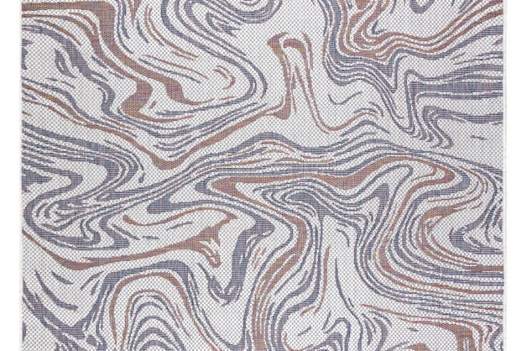 Kusový koberec Sion Sisal Waves 2836 ecru/blue/pink – na ven i na doma