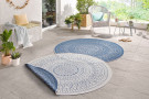 Kusový koberec Twin-Wendeteppiche 103104 creme blau