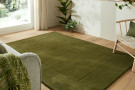 Kusový ručně tkaný koberec Tuscany Textured Wool Border Green