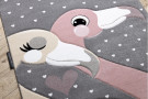 Dětský kusový koberec Petit Flamingos hearts grey