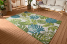 Kusový koberec Flair 105617 Tropical Leaves Turqouise Green – na ven i na doma