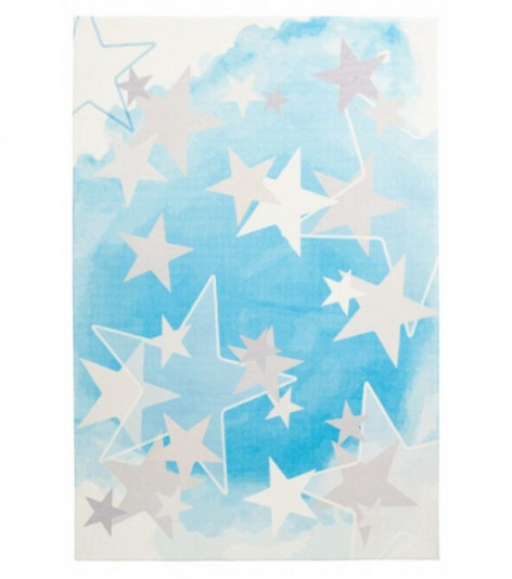 Dětský koberec modrý s hvězdičkami Stars 410