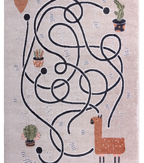 Dětský kusový koberec Fun Game llama beige