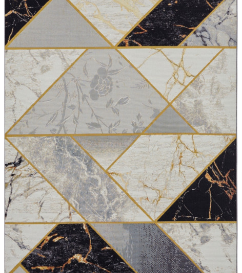 Kusový koberec Flair 105610 Noble Black Grey Gold – na ven i na doma